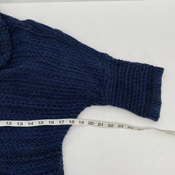 Gap Kids Open Front 3/4 Sleeve Knit Cardigan Sweater Marled Blue Black Size L 10 - Picture 7 of 7